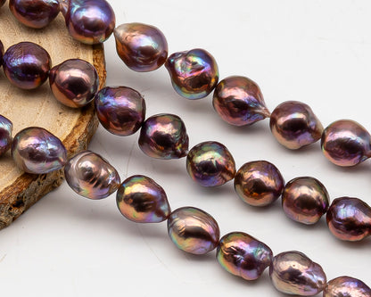 9-11mm Edison Pearl in Full Strand, Freshwater Pearl in Natural Colors with High Luster, Pre-Strung for Jewelry Making, SKU # 3107EP