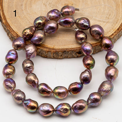 9-11mm Edison Pearl in Full Strand, Freshwater Pearl in Natural Colors with High Luster, Pre-Strung for Jewelry Making, SKU # 3107EP