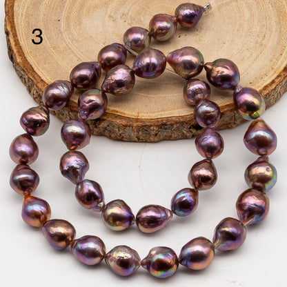 9-11mm Edison Pearl in Full Strand, Freshwater Pearl in Natural Colors with High Luster, Pre-Strung for Jewelry Making, SKU # 3107EP