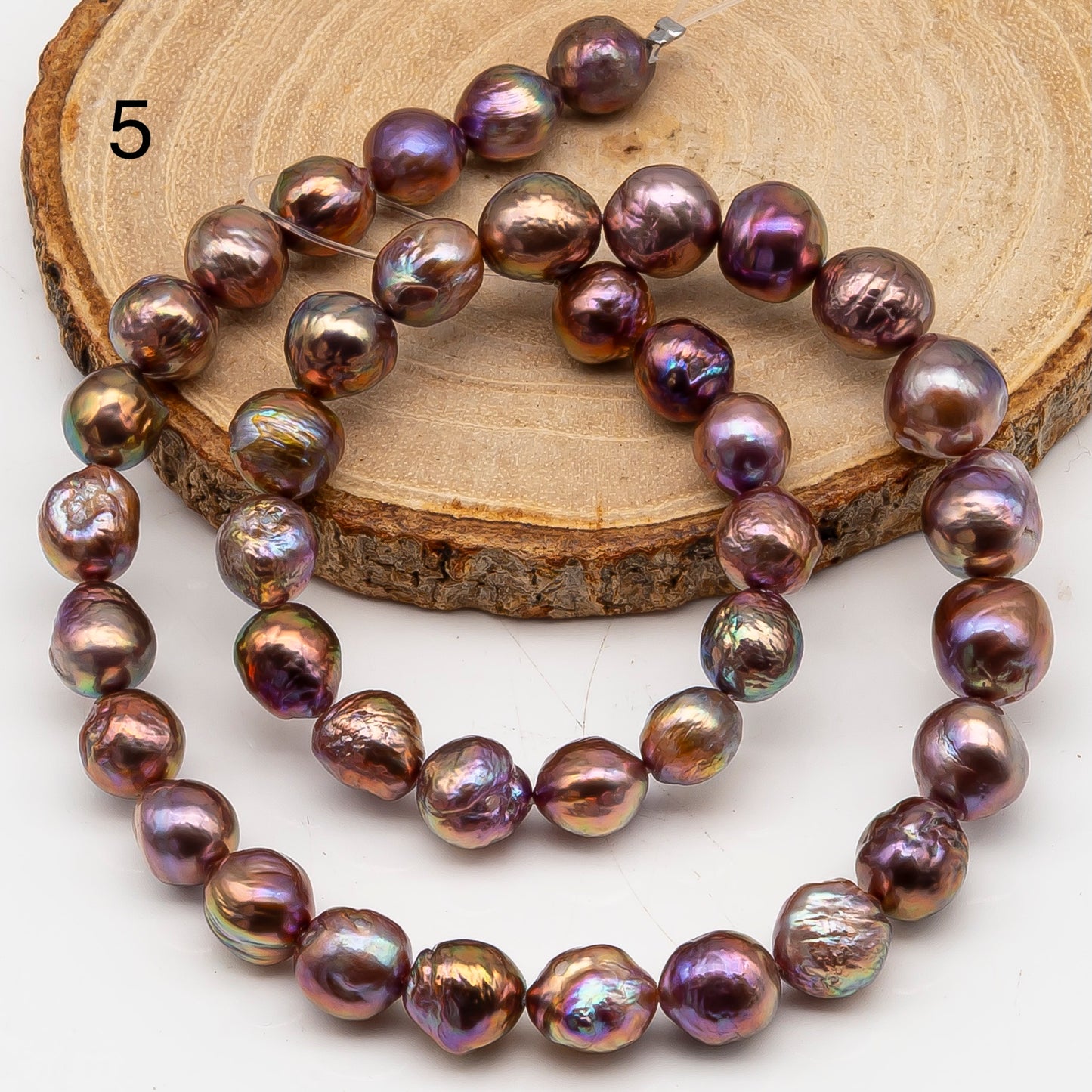 9-11mm Edison Pearl in Full Strand, Freshwater Pearl in Natural Colors with High Luster, Pre-Strung for Jewelry Making, SKU # 3107EP