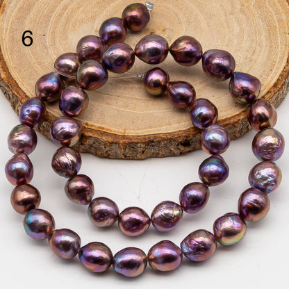 9-11mm Edison Pearl in Full Strand, Freshwater Pearl in Natural Colors with High Luster, Pre-Strung for Jewelry Making, SKU # 3107EP