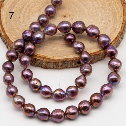 9-11mm Edison Pearl in Full Strand, Freshwater Pearl in Natural Colors with High Luster, Pre-Strung for Jewelry Making, SKU # 3107EP