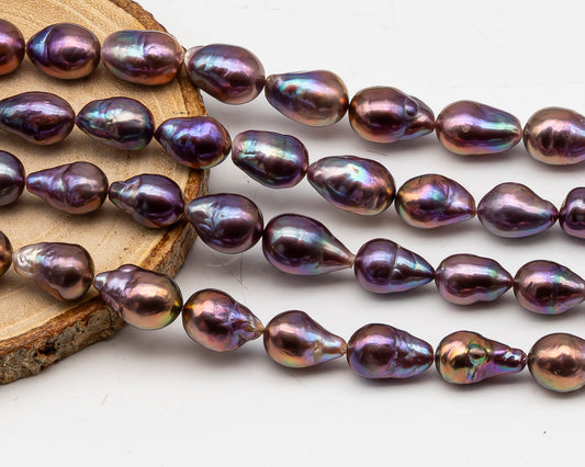 9-11mm Edison Pearl in Full Strand, Freshwater Pearl in Natural Colors with High Luster, Pre-Strung for Jewelry Making, SKU # 3108EP