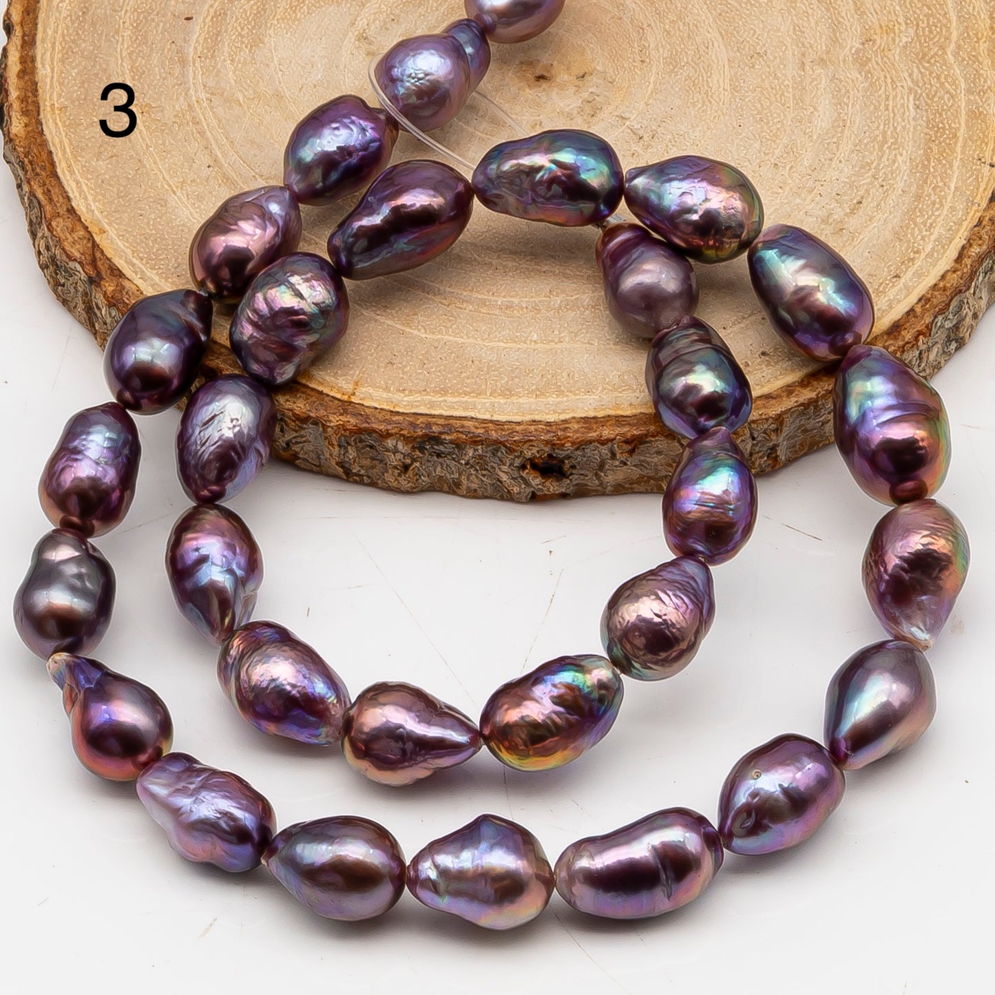 9-11mm Edison Pearl in Full Strand, Freshwater Pearl in Natural Colors with High Luster, Pre-Strung for Jewelry Making, SKU # 3108EP