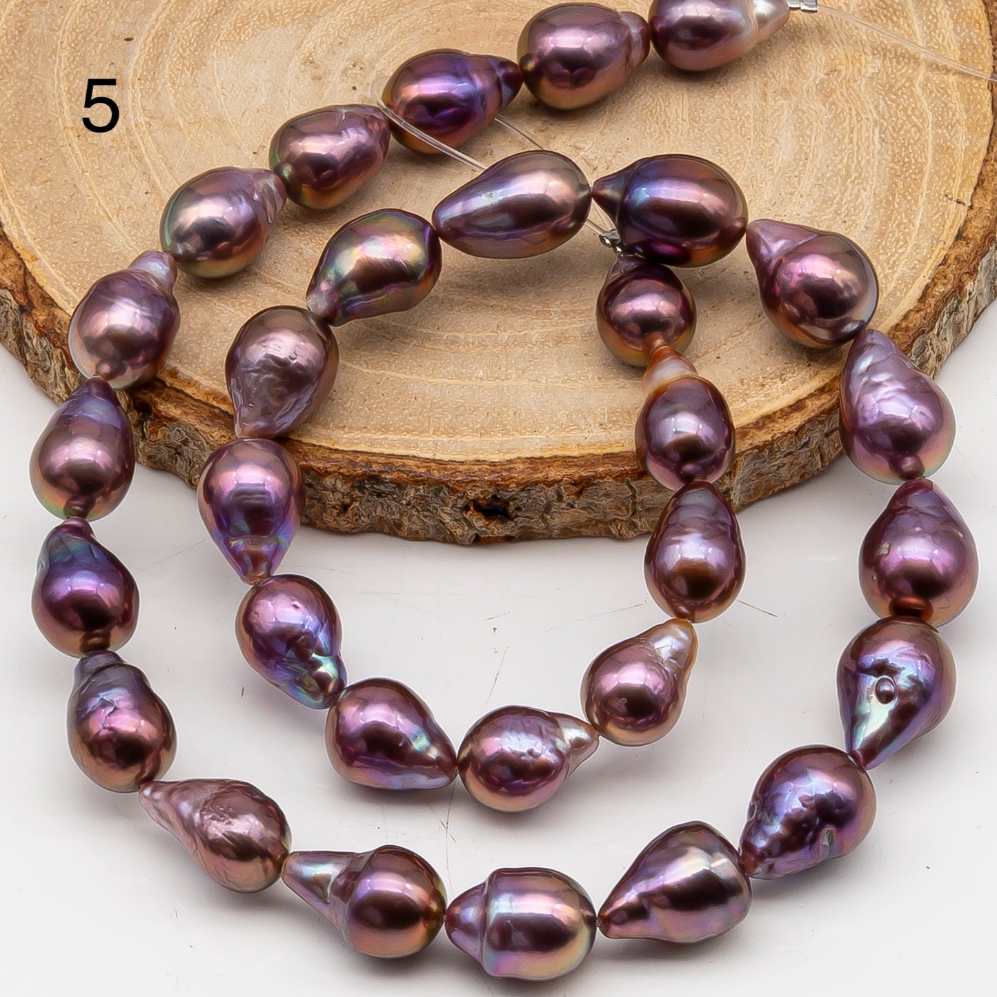 9-11mm Edison Pearl in Full Strand, Freshwater Pearl in Natural Colors with High Luster, Pre-Strung for Jewelry Making, SKU # 3108EP