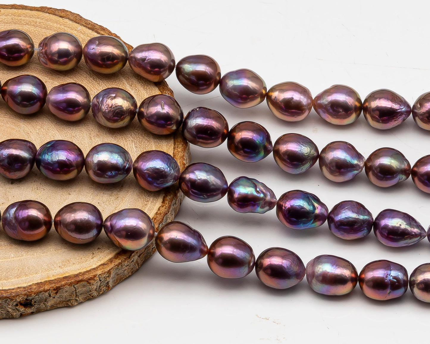 9-11mm Edison Pearl in Full Strand, Freshwater Pearl in Natural Colors with High Luster, Pre-Strung for Jewelry Making, SKU # 3109EP