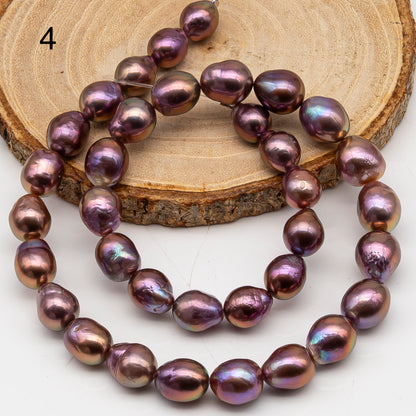 9-11mm Edison Pearl in Full Strand, Freshwater Pearl in Natural Colors with High Luster, Pre-Strung for Jewelry Making, SKU # 3109EP