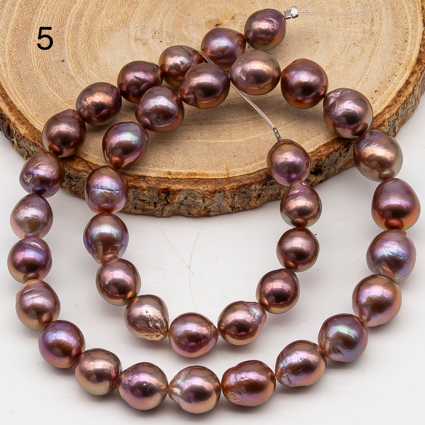 9-11mm Edison Pearl in Full Strand, Freshwater Pearl in Natural Colors with High Luster, Pre-Strung for Jewelry Making, SKU # 3109EP