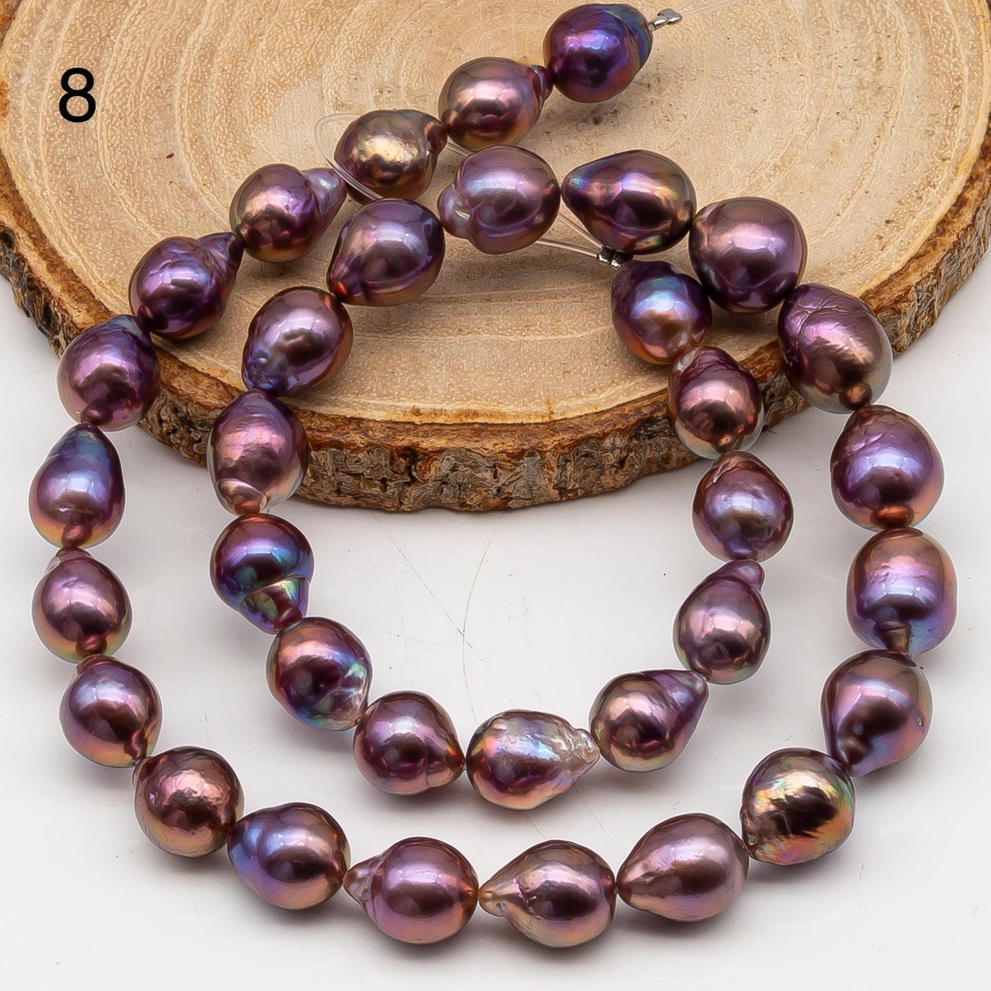 9-11mm Edison Pearl in Full Strand, Freshwater Pearl in Natural Colors with High Luster, Pre-Strung for Jewelry Making, SKU # 3109EP