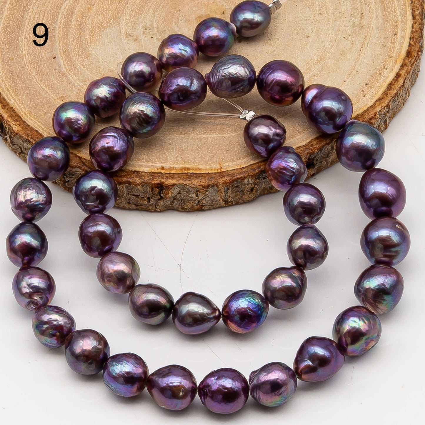 9-11mm Edison Pearl in Full Strand, Freshwater Pearl in Natural Colors with High Luster, Pre-Strung for Jewelry Making, SKU # 3109EP