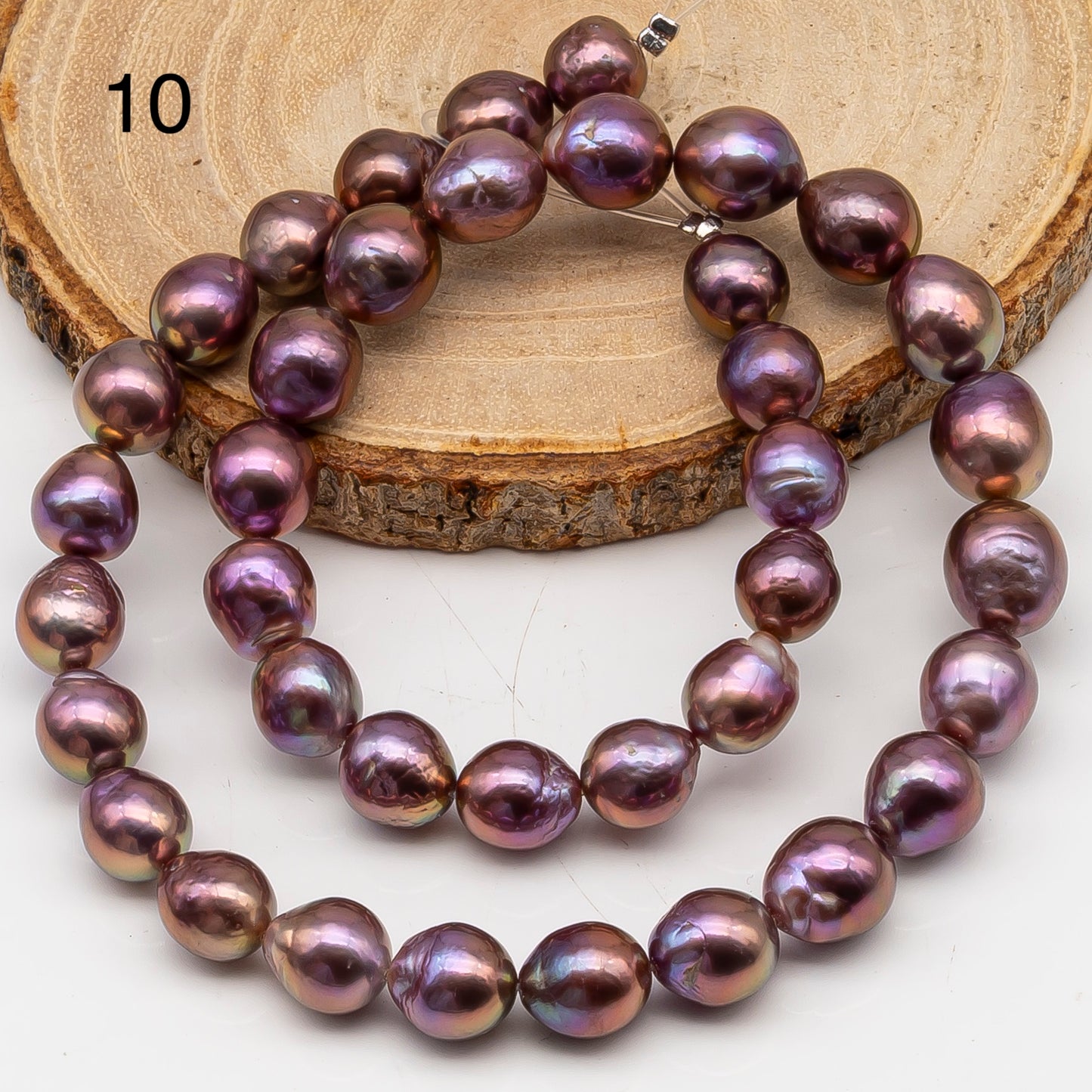 9-11mm Edison Pearl in Full Strand, Freshwater Pearl in Natural Colors with High Luster, Pre-Strung for Jewelry Making, SKU # 3109EP