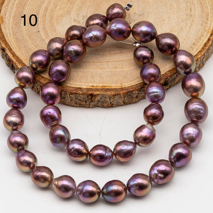 9-11mm Edison Pearl in Full Strand, Freshwater Pearl in Natural Colors with High Luster, Pre-Strung for Jewelry Making, SKU # 3109EP