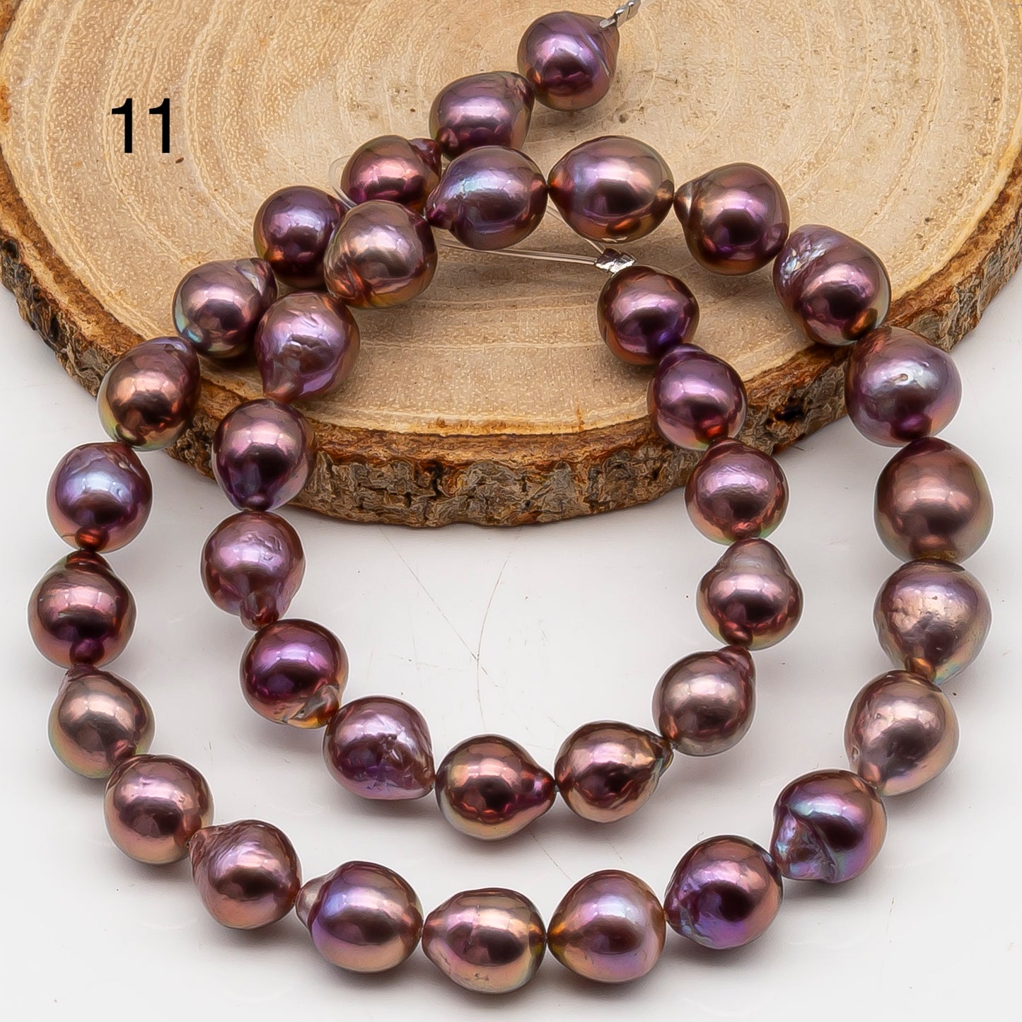 9-11mm Edison Pearl in Full Strand, Freshwater Pearl in Natural Colors with High Luster, Pre-Strung for Jewelry Making, SKU # 3109EP