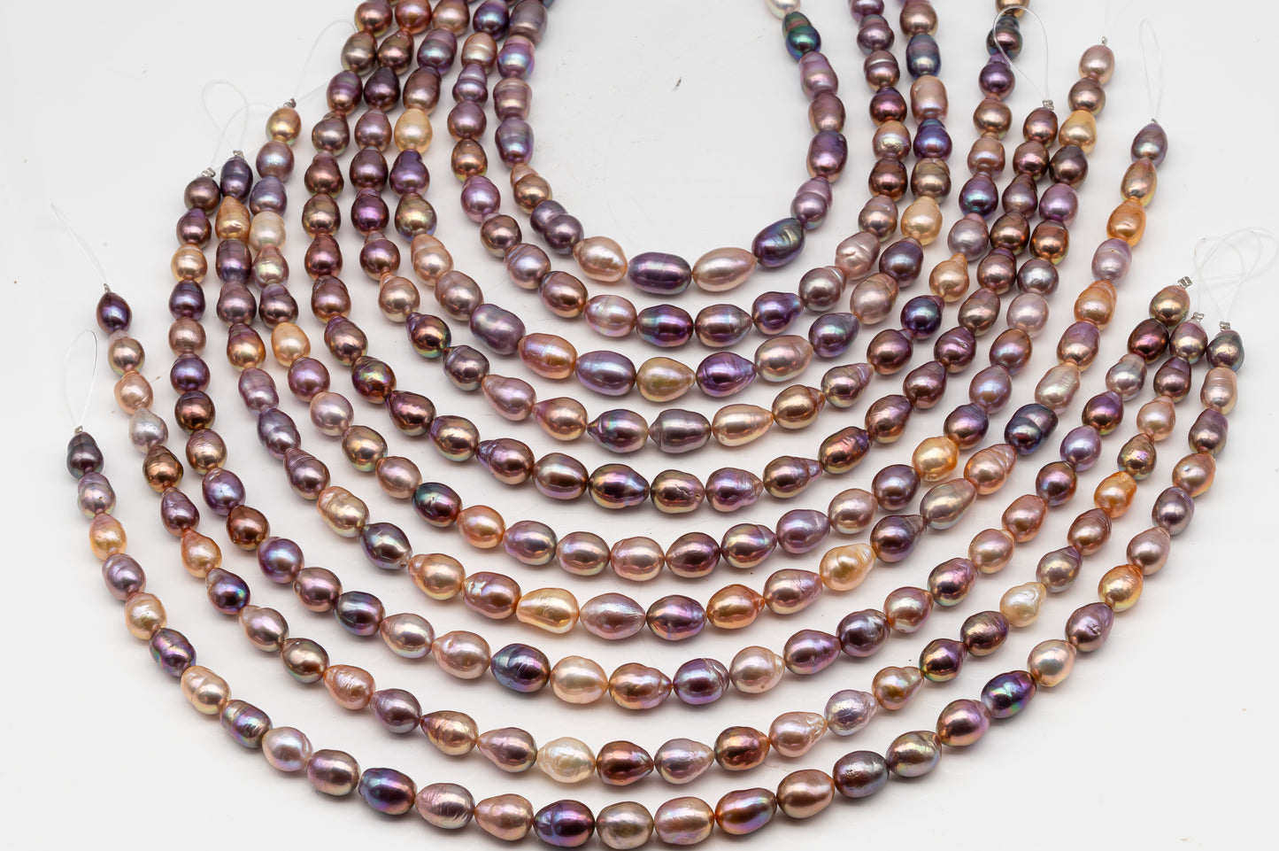 9-11mm Edison Pearl in Full Strand, Freshwater Pearl in Natural Colors with High Luster, Pre-Strung for Jewelry Making, SKU # 3110EP