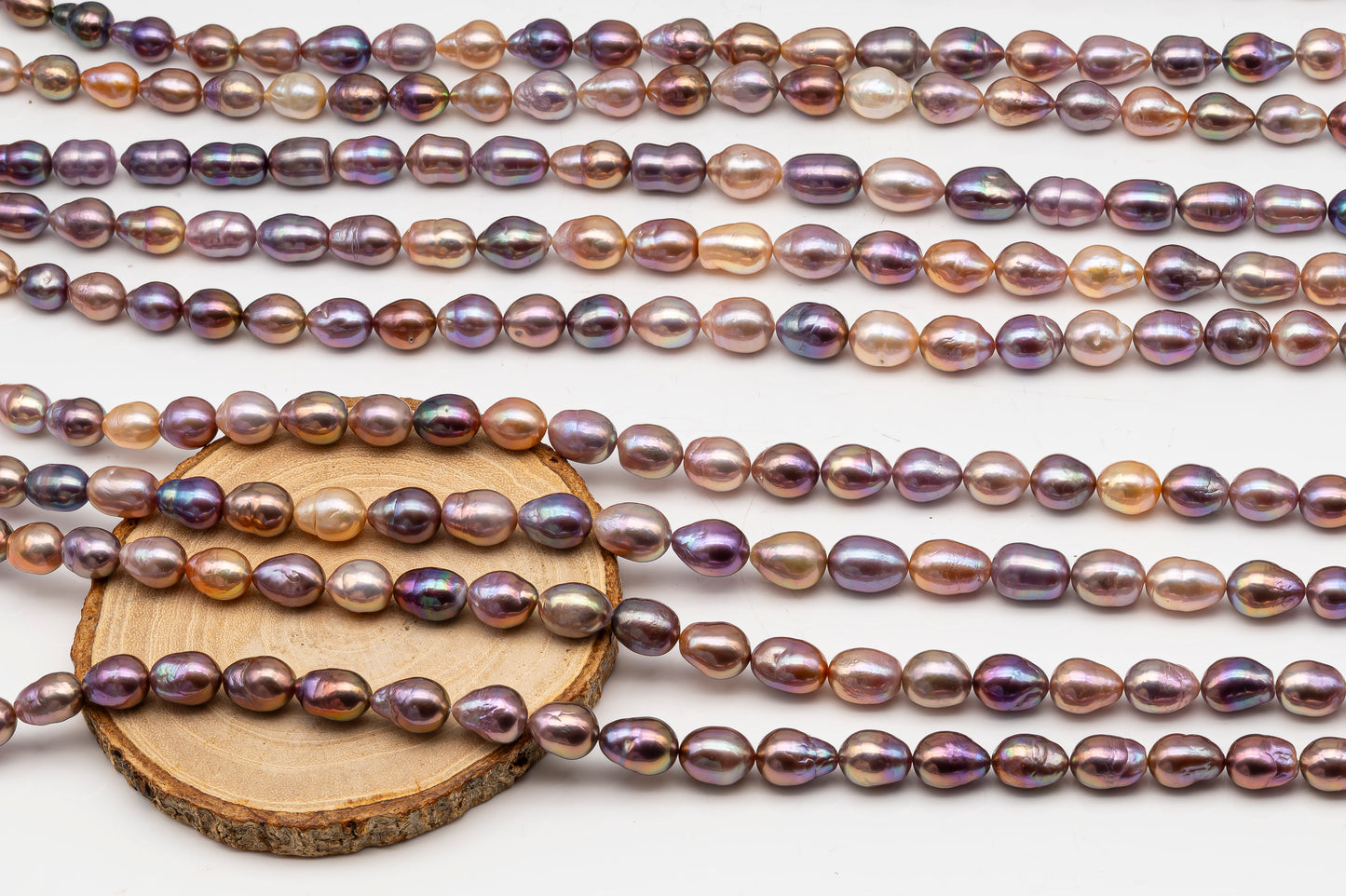 9-11mm Edison Pearl in Full Strand, Freshwater Pearl in Natural Colors with High Luster, Pre-Strung for Jewelry Making, SKU # 3110EP