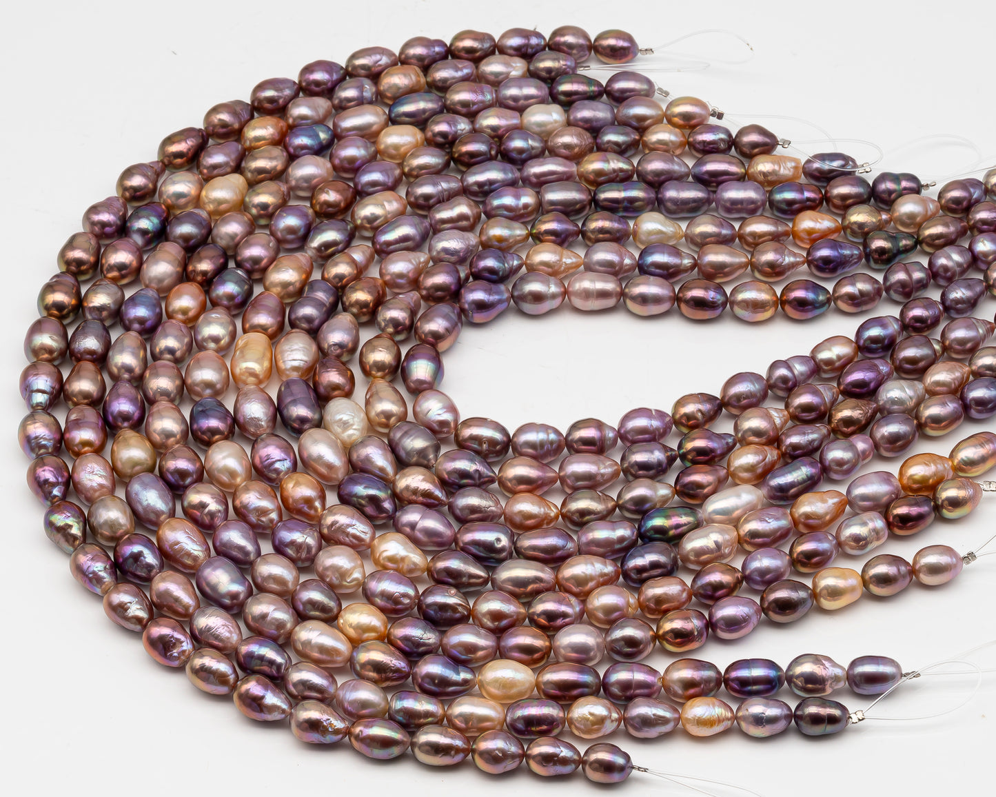 9-11mm Edison Pearl in Full Strand, Freshwater Pearl in Natural Colors with High Luster, Pre-Strung for Jewelry Making, SKU # 3110EP
