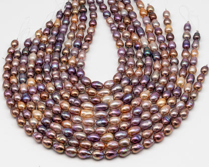 9-11mm Edison Pearl in Full Strand, Freshwater Pearl in Natural Colors with High Luster, Pre-Strung for Jewelry Making, SKU # 3110EP