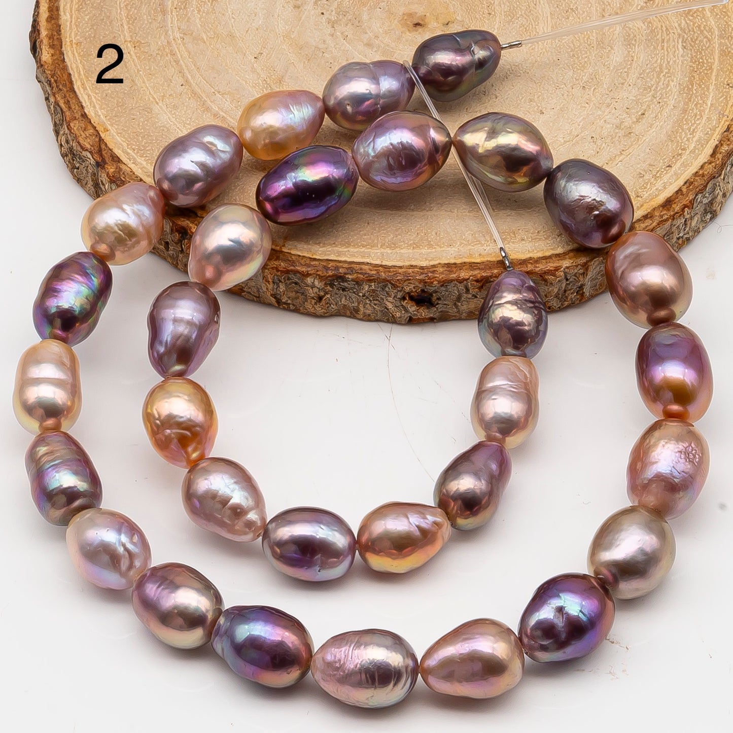 9-11mm Edison Pearl in Full Strand, Freshwater Pearl in Natural Colors with High Luster, Pre-Strung for Jewelry Making, SKU # 3110EP