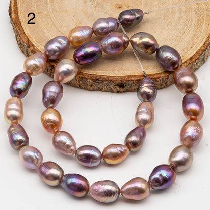 9-11mm Edison Pearl in Full Strand, Freshwater Pearl in Natural Colors with High Luster, Pre-Strung for Jewelry Making, SKU # 3110EP