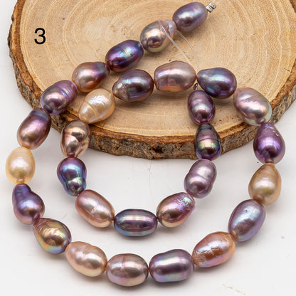 9-11mm Edison Pearl in Full Strand, Freshwater Pearl in Natural Colors with High Luster, Pre-Strung for Jewelry Making, SKU # 3110EP