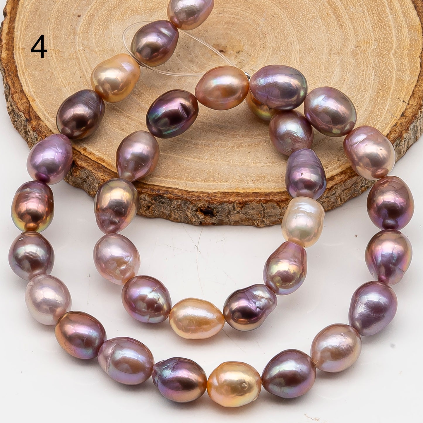 9-11mm Edison Pearl in Full Strand, Freshwater Pearl in Natural Colors with High Luster, Pre-Strung for Jewelry Making, SKU # 3110EP