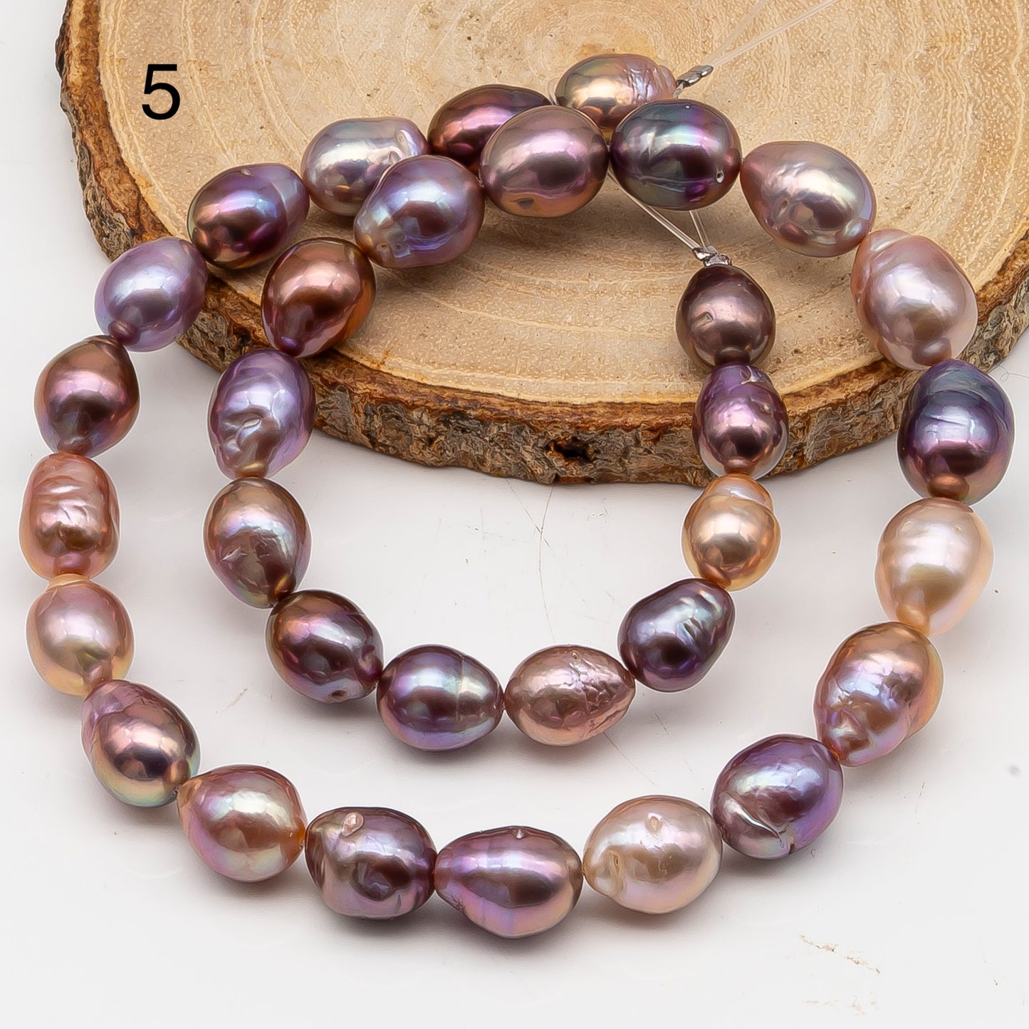 9-11mm Edison Pearl in Full Strand, Freshwater Pearl in Natural Colors with High Luster, Pre-Strung for Jewelry Making, SKU # 3110EP