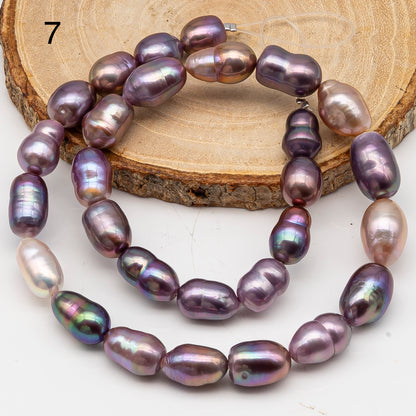 9-11mm Edison Pearl in Full Strand, Freshwater Pearl in Natural Colors with High Luster, Pre-Strung for Jewelry Making, SKU # 3110EP