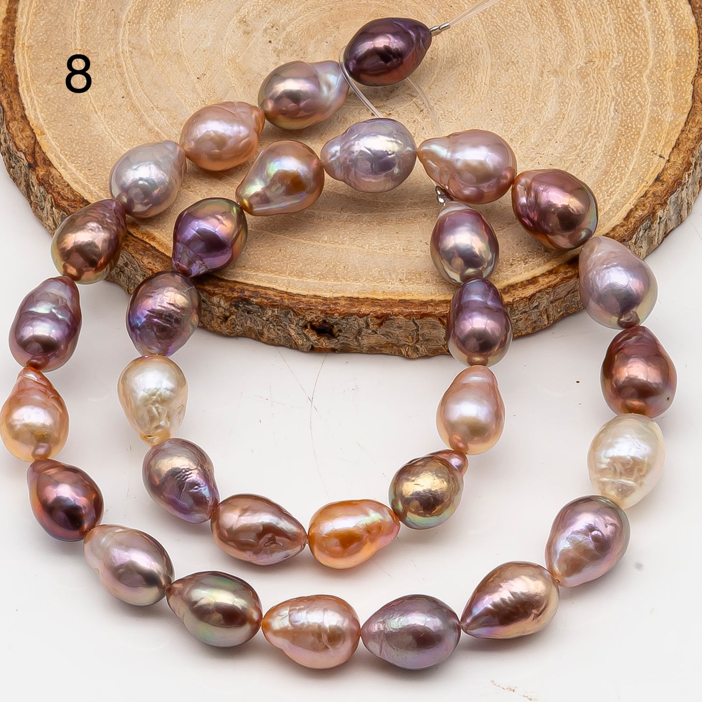 9-11mm Edison Pearl in Full Strand, Freshwater Pearl in Natural Colors with High Luster, Pre-Strung for Jewelry Making, SKU # 3110EP