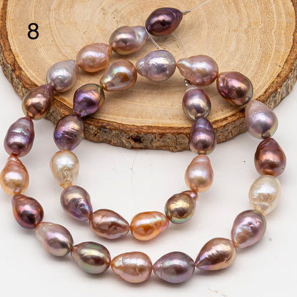 9-11mm Edison Pearl in Full Strand, Freshwater Pearl in Natural Colors with High Luster, Pre-Strung for Jewelry Making, SKU # 3110EP