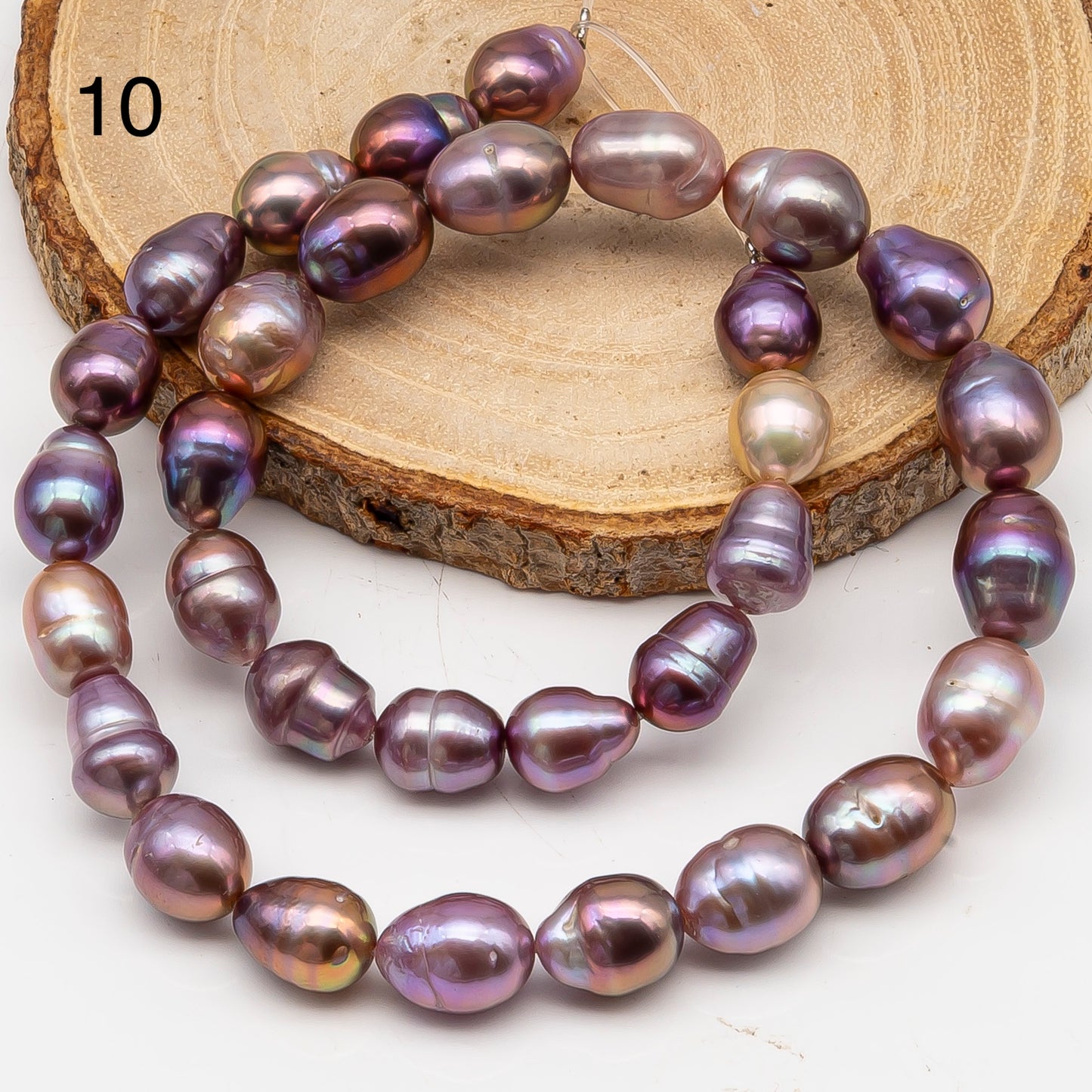9-11mm Edison Pearl in Full Strand, Freshwater Pearl in Natural Colors with High Luster, Pre-Strung for Jewelry Making, SKU # 3110EP