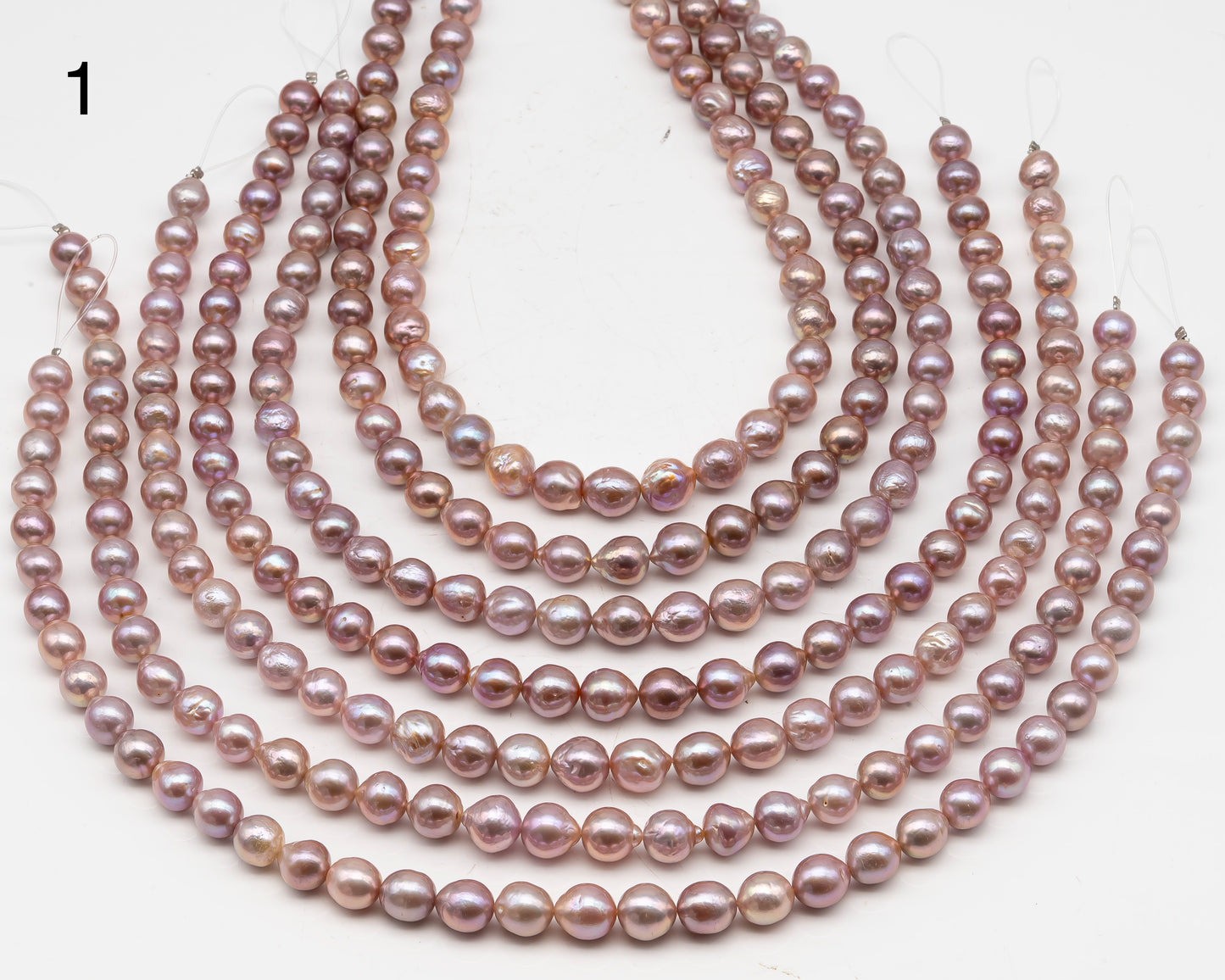 9-11mm Edison Pearl in Full Strand, Freshwater Pearl in Natural Colors with High Luster, Pre-Strung for Jewelry Making, SKU # 3111EP