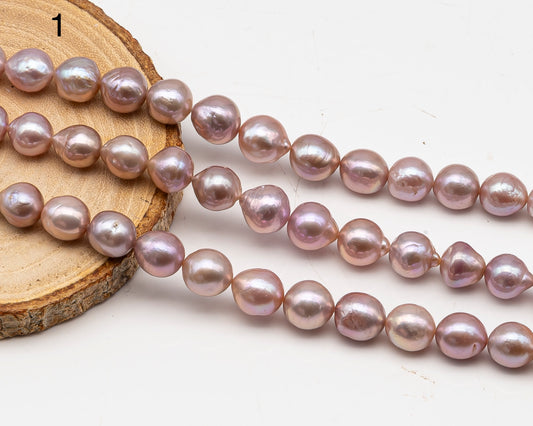 9-11mm Edison Pearl in Full Strand, Freshwater Pearl in Natural Colors with High Luster, Pre-Strung for Jewelry Making, SKU # 3111EP