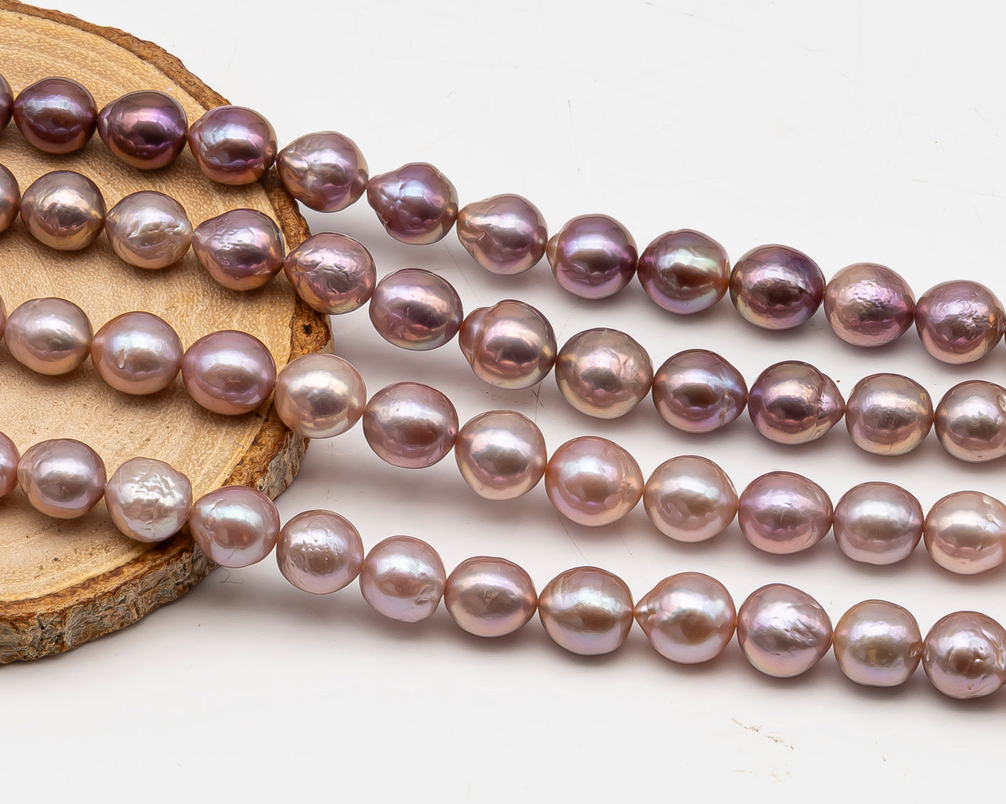 9-11mm Edison Pearl in Full Strand, Freshwater Pearl in Natural Colors with High Luster, Pre-Strung for Jewelry Making, SKU # 3111EP