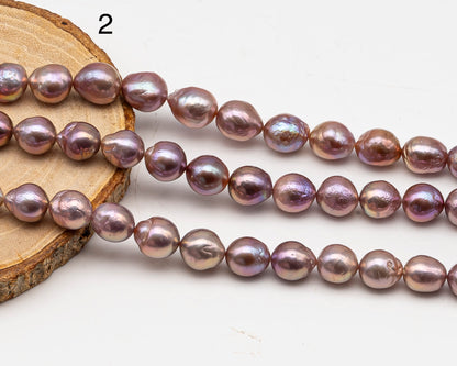 9-11mm Edison Pearl in Full Strand, Freshwater Pearl in Natural Colors with High Luster, Pre-Strung for Jewelry Making, SKU # 3111EP