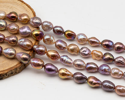 9-11mm Edison Pearl in Full Strand, Freshwater Pearl in Natural Colors with High Luster, Pre-Strung for Jewelry Making, SKU # 3112EP