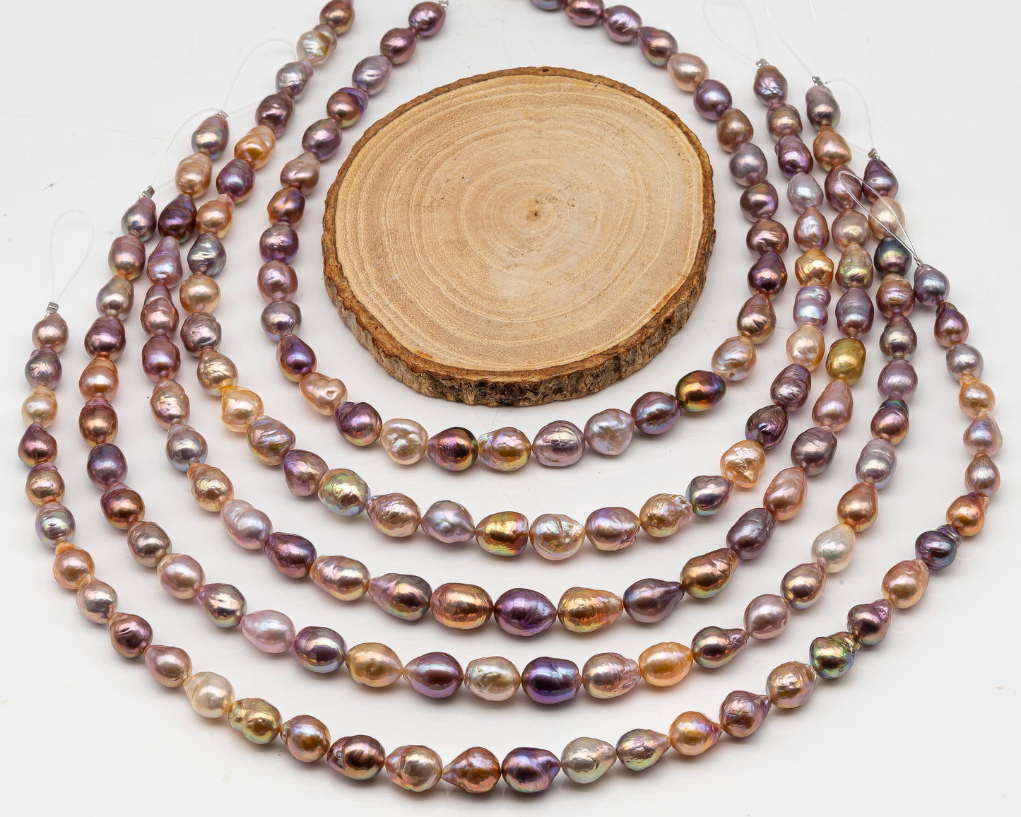 9-11mm Edison Pearl in Full Strand, Freshwater Pearl in Natural Colors with High Luster, Pre-Strung for Jewelry Making, SKU # 3112EP