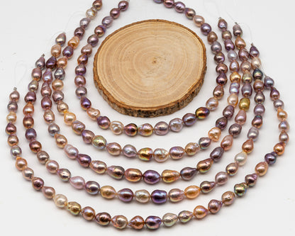 9-11mm Edison Pearl in Full Strand, Freshwater Pearl in Natural Colors with High Luster, Pre-Strung for Jewelry Making, SKU # 3112EP