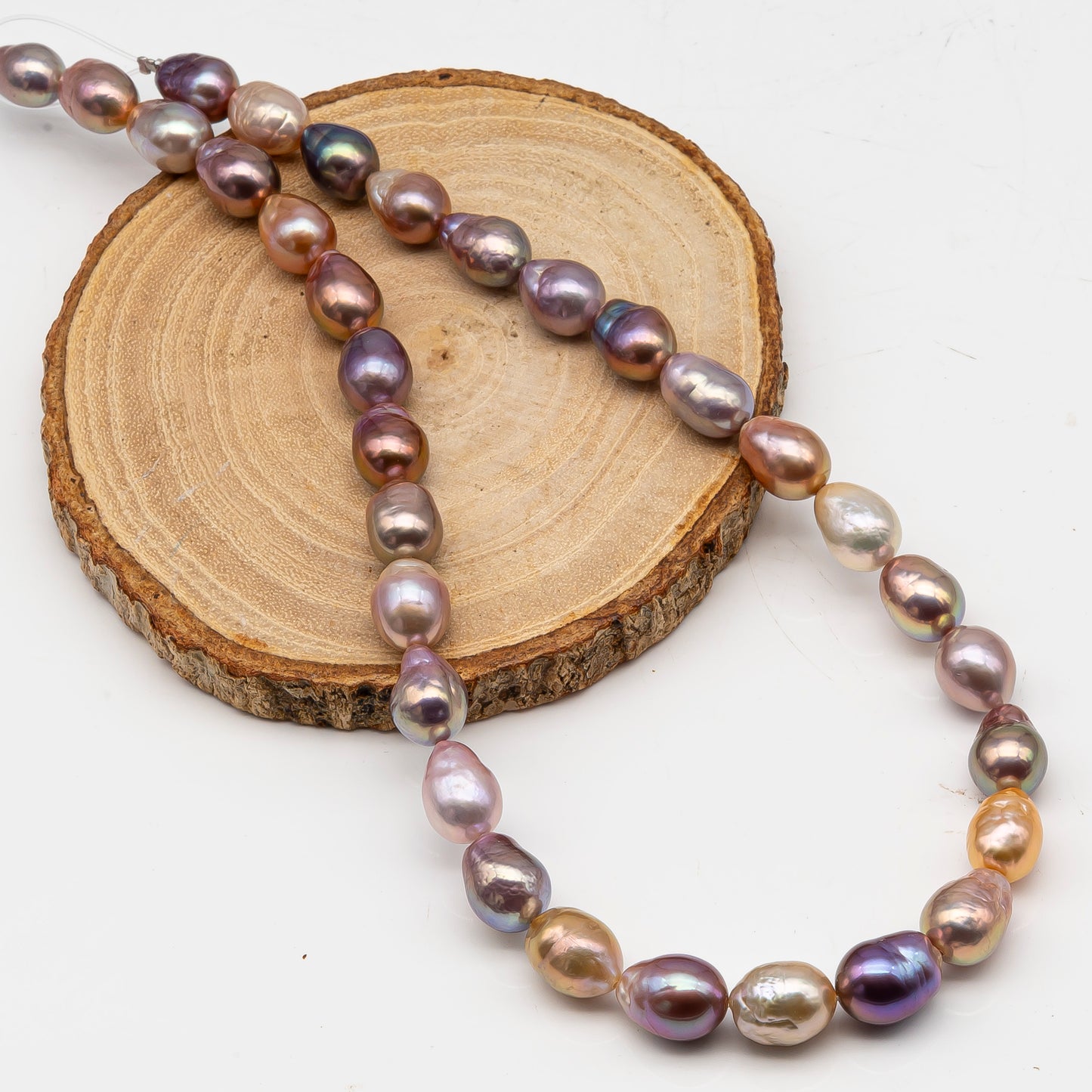 9-11mm Edison Pearl in Full Strand, Freshwater Pearl in Natural Colors with High Luster, Pre-Strung for Jewelry Making, SKU # 3112EP