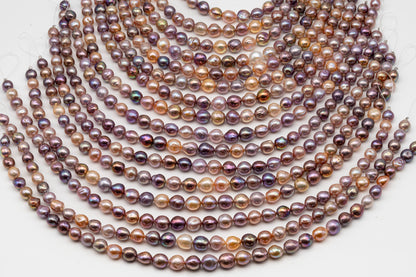 9-11mm Edison Pearl in Full Strand, Freshwater Pearl in Natural Colors with High Luster, Pre-Strung for Jewelry Making, SKU # 3113EP