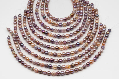 9-11mm Edison Pearl in Full Strand, Freshwater Pearl in Natural Colors with High Luster, Pre-Strung for Jewelry Making, SKU # 3113EP