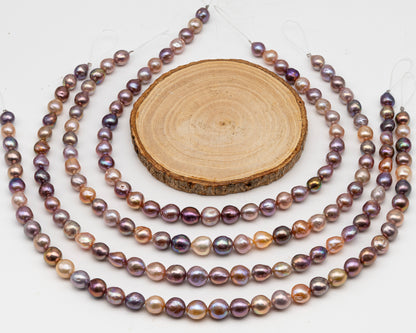 9-11mm Edison Pearl in Full Strand, Freshwater Pearl in Natural Colors with High Luster, Pre-Strung for Jewelry Making, SKU # 3113EP