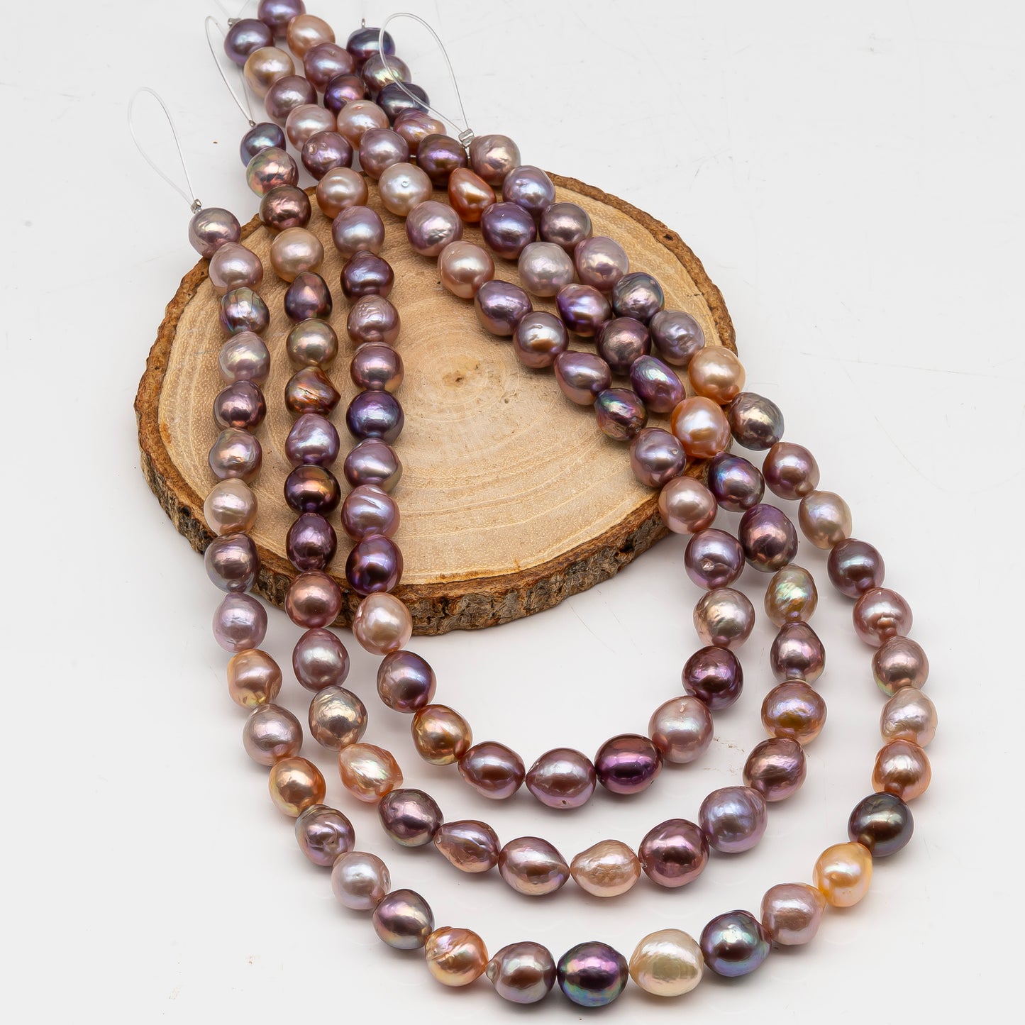 9-11mm Edison Pearl in Full Strand, Freshwater Pearl in Natural Colors with High Luster, Pre-Strung for Jewelry Making, SKU # 3113EP