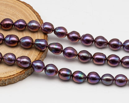 9-11mm Edison Pearl in Full Strand, Freshwater Pearl in Natural Colors with High Luster, Pre-Strung for Jewelry Making, SKU # 3114EP