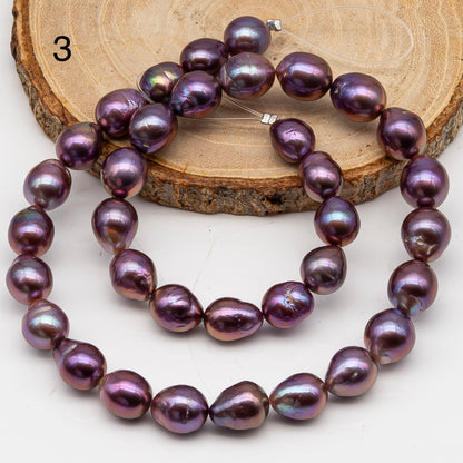 9-11mm Edison Pearl in Full Strand, Freshwater Pearl in Natural Colors with High Luster, Pre-Strung for Jewelry Making, SKU # 3114EP