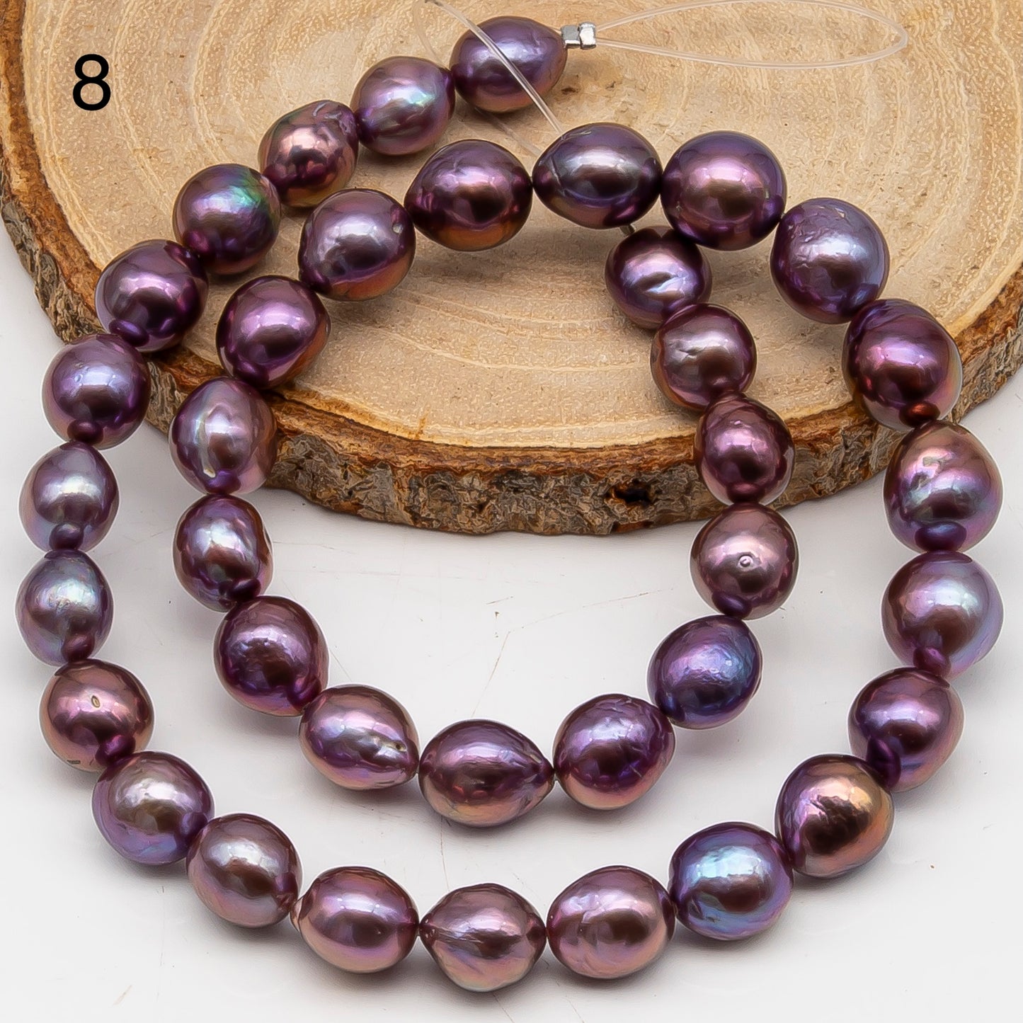 9-11mm Edison Pearl in Full Strand, Freshwater Pearl in Natural Colors with High Luster, Pre-Strung for Jewelry Making, SKU # 3114EP