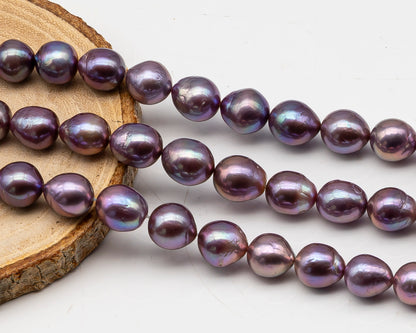 9-11mm Edison Pearl in Full Strand, Freshwater Pearl in Natural Colors with High Luster, Pre-Strung for Jewelry Making, SKU # 3115EP