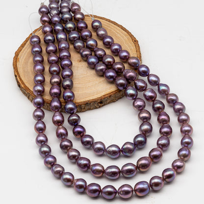 9-11mm Edison Pearl in Full Strand, Freshwater Pearl in Natural Colors with High Luster, Pre-Strung for Jewelry Making, SKU # 3115EP