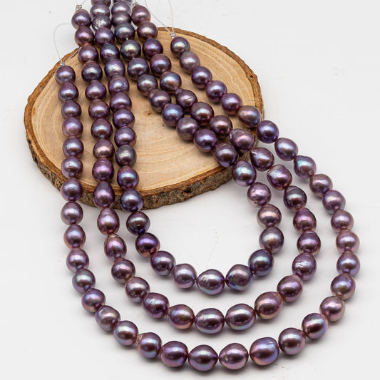 9-11mm Edison Pearl in Full Strand, Freshwater Pearl in Natural Colors with High Luster, Pre-Strung for Jewelry Making, SKU # 3115EP