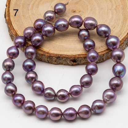 9-11mm Edison Pearl in Full Strand, Freshwater Pearl in Natural Colors with High Luster, Pre-Strung for Jewelry Making, SKU # 3115EP