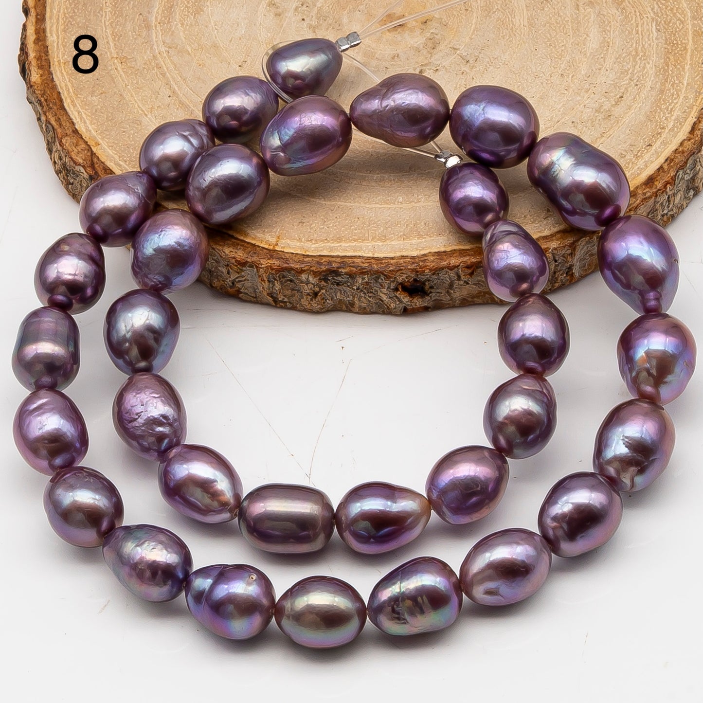 9-11mm Edison Pearl in Full Strand, Freshwater Pearl in Natural Colors with High Luster, Pre-Strung for Jewelry Making, SKU # 3115EP